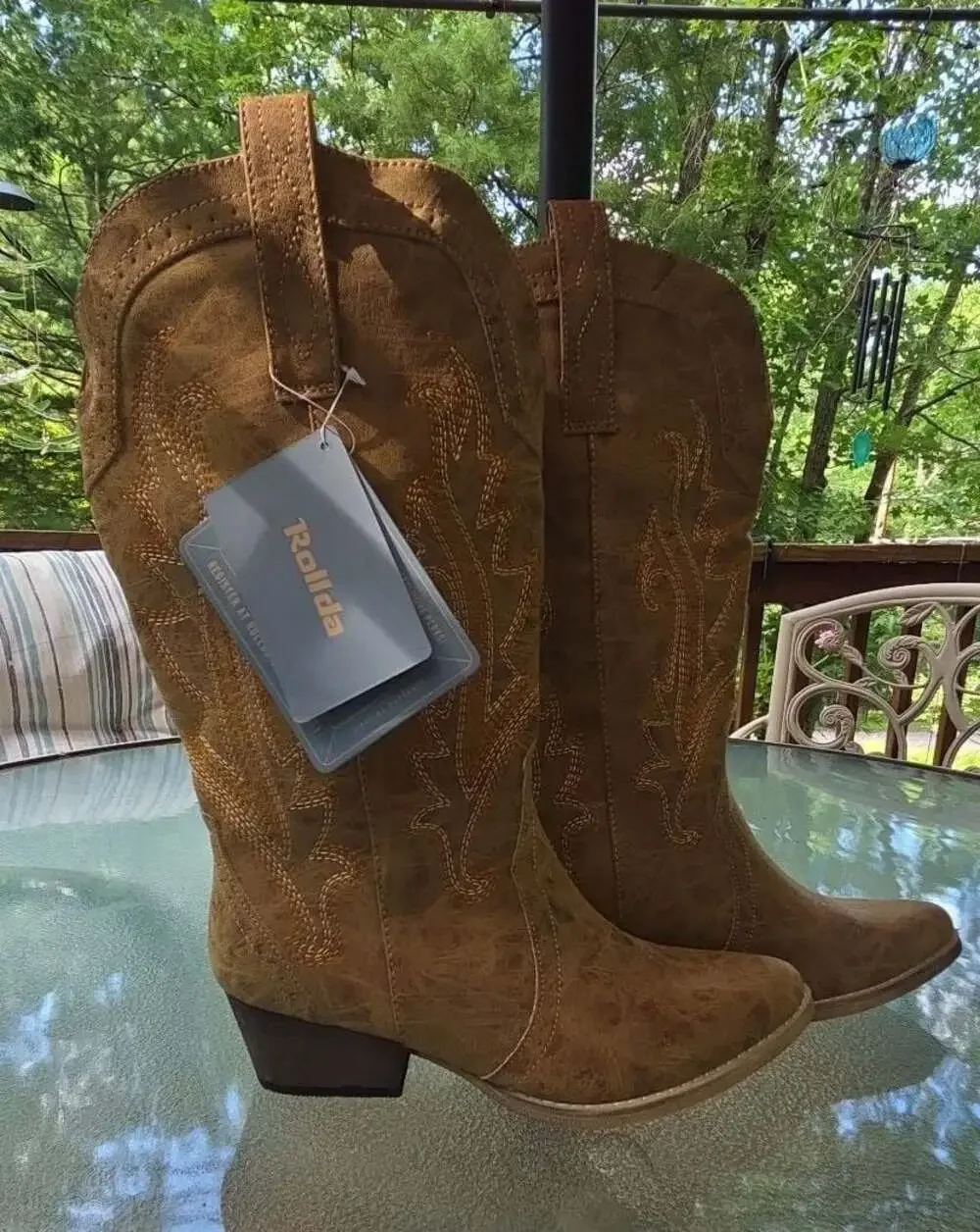 Rollda Women's Embroidered Western Cowgirl Boots - Picture 1 of 4